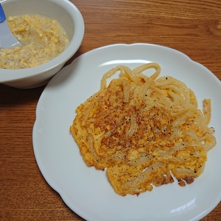 離乳食用残りうどん&卵でガレットみたいな焼きうどん